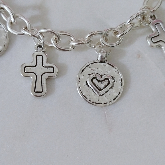 Cross And Heart Charm Bracelet - Picture 4 of 4